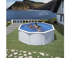 Gre KIT350ECOB Piscina con bordi Piscina rotonda 10102L Blu, Bianco piscina fuori terra