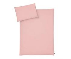Julius Zöllner 8710148764 - Biancheria da letto per bambini, 100 x 135 cm + 40 x 60 cm, Made in Germany, Piqué Blush, rosa
