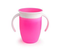 Munchkin Miracle 360 Tazza di Transizione, Tazza per Svezzamento Antigoccia con Manici per Bambini a Partire da 6 Mesi, senza PBA, Lavabile in Lavastoviglie - Capacità: 207 ml, Colore: Rosa