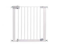 Safety 1st cancelletto per bambini, per cani, scale, Auto Close, 73 - 80 cm senza estensioni, fissaggio senza fori, compatibile con estensioni e staffe per ringhiere scale, in metallo, bianco