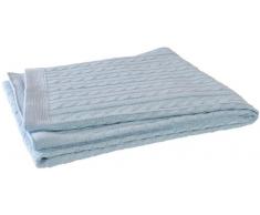 Jollein, Coperta lavorata a maglia, 75 x 100 cm, Blu (hellblau)