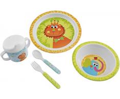 Bieco, Set di Stoviglie e Posate per Bambini, Motivo: Animali, 5 pz. 04-005290