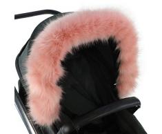 For-Your-Little-One - Cappuccio in pelliccia, compatibile con passeggino Mamas & Papas, colore: rosa