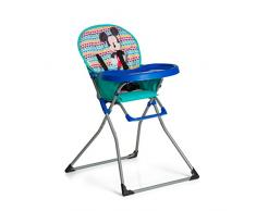 Hauck Mac Baby Seggiolone Pappa con Vassoio Pappa a partire da 6 Mesi, Pieghevole Piccolo, Portabibite, Mickey Geo Blue