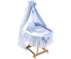 Easy Baby, Culla completa con ruote, incl. biancheria, materasso e supporto per baldacchino