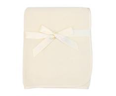 American Baby Company - coperta in pile con finitura in raso di seta, 3 x 20,3 cm, colore: ecru