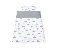 Pinolino 630012-8 - Biancheria da letto double-face per bambiniWölkchen, grigio, 2 pezzi
