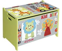 Bieco 74004813 giocattolo petto e panca in un motivo Safari, verde 60 x 40 x 37 centimetri