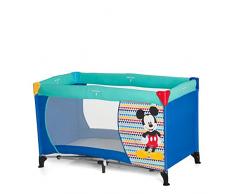 Hauck Dream N Play Lettino da Viaggio 3 Pezzi, 120 x 60 cm, per Neonati e Bambini fino a 15 kg, con Materasso, Borsa, Pieghevole, Mickey Geo Blue (Blu)