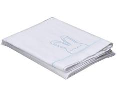 Jollein, copripiumino e federa, lenzuolo 75 x 100 cm dolce coniglietto blu, foglio 75 x 100 cm dolce coniglietto blu, di