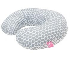 Motherhood, cuscino da allattamento con fodera rimovibile, 100% cotone, ÖKO-Tex Standard 100 – ergonomico, blu classico 2017