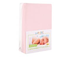 Julius Zöllner, lenzuolo in Jersey con angoli elasticizzati, confezione doppia, per lettino da bambini-