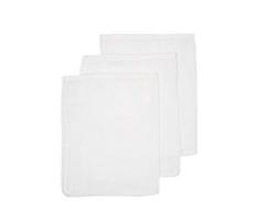 Meyco 458000 - Set di 3 guanti da bagno in mussola, 21 x 17 cm, 100% cotone, colore: Bianco