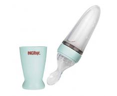 Nûby - Cucchiaio da pasta, in silicone, colore: Verde