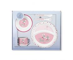 Sterntaler Set da tavola, Emmi bambina, Piatto, Ciotola, Cucchiaio, Coltello, Tazza, Età: dai 6 mesi in su, Rosa