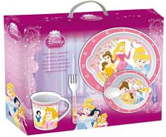 Stor 35279 Principesse Set Pappa 5 Pezzi con Piatto, Ciotola, Tazza, Cucchiaio e Forchetta, Rosa,