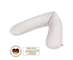Julius Zöllner4660010030 - Cuscino per allattamento, cuscino per gravidanza, comodo e avvolgente, imbottitura a fiocchi, circa 180 cm, colore: Beige/Star
