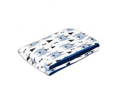 Fun with mum JUN-BLA-L-BEA-FAC - Coperta per bambini, multicolore