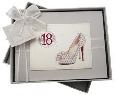 White Cotton Cards - Album portafoto, motivo: 18° compleanno, colore: rosa a scacchi [lingua inglese]