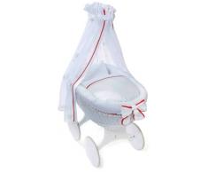 Easy Baby, Culla completa con rotelle, incl. biancheria, materasso e asta per baldacchino