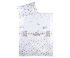 Julius Zöllner, Biancheria per lettino, motivo: Uccellini, Bianco (weiß), 100 x 135 + 40 x 60 cm