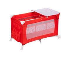Safety 1st Full Dreams Lettino da Campeggio per Bambini Pieghevole e Smontabile, con Fasciatoio, Materassino e Borsa per il Trasporto, Colore Red Lines