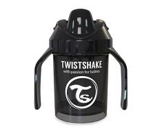 Twistshake Bicchiere Antigoccia per Bebè mini con Beccuccio Morbido e Frullatore per Frutta - 230ml | Tazza per lo Svezzamento a Prova di Perdite | Bicchiere per Bebè Senza BPA | Nero