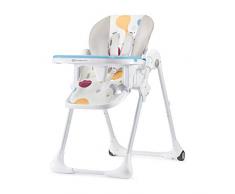 Kinderkraft Seggiolone Pappa YUMMY, Regolabile, Pieghevole, Ripiano Smontabile, Bambini da 6 Mesi fino a 3 Anni, Multicolore