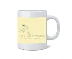 Feel Good Art-Quadro, Tazza In ceramica e illustrativi, motivo:Super Dad, colore: panna, 2 pezzi, 2 per bambini