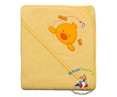Blueberryshop ricamato caldo/piscina/spiaggia asciugamano da bagno con cappuccio per bambino, giallo