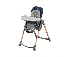 Bébé Confort Minla Seggiolone Pappa, 6 funzioni in 1, 9 Misure Diverse, Reclinabile con cuscino riduttore, sdraietta, sgabello e rialza sedia, per bambini 0-7 anni, colore Essential Blue