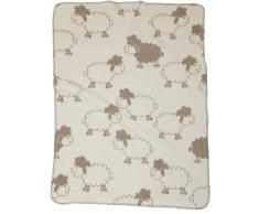 Alvi, Coperta in cotone per bambini, motivo: Pecorelle, Beige (Mehrfarbig), 75 x 100 cm