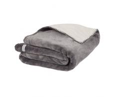 Noukies BB1410205 Mix e Match Coperta Groloudoux, Grigio Scuro/Nocciola, 100X140Cm