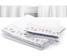 Petit Lazzari - Set di lenzuola per neonati, con culla e culla, per neonati, colore: grigio, 35 x 75 cm