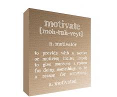 Feel Good Art High Gloss sottobicchiere in moderno design tipografico per l ufficio o casa dalla collezione motivation (toni neutri), Neutral Tones, 76 x 76 cm