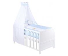 Julius Zöllner, Set per lettino con applicazione, 3 pz, incl. Paracolpi, baldacchino e biancheria, Blu (blau)