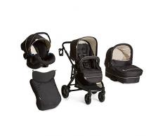 Hauck Atlantic Plus Trio Set Carrozzina 3 in 1, Inclusa Navicella, Seggiolino Gruppo 0 per Isofix Base, Passeggino Sport, Copri Ovetto, Presa Bibite, fino a 22 kg, Caviar (Nero)