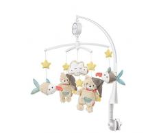 Fehn, giostrina musicale mobile Australia con carillon e graziosi animali, colore grigio dolce, per bambini da 0 a 5 mesi, altezza di 65 cm, diametro di 40 cm