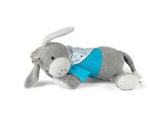 Sterntaler Peluche per la nanna Erik L’Asinello con dispositivo con battito cardiaco, Età: Per neonati, 30 cm, Grigio