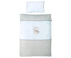 Roba 1491p205 Biancheria da letto per bambini, 2 pz, collezionehappyfant, 100 x 135 cm, 100% cotone, coperta e cuscino per neonati e bambini, con applicazione elaborata, multicolore