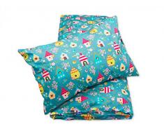 Pepi Leti 685843715313 - Biancheria da letto per bambini, motivo: gabbie di uccelli, colore: azzurro