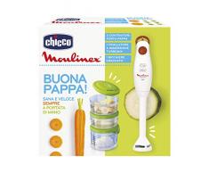 Chicco 0000766000000 Frullatore con Vasetti, 3 Contenitori, Bianco