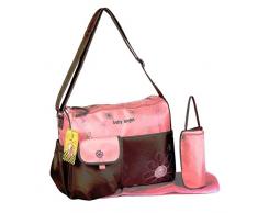 GMMH - Borsa fasciatoio, 3 pz, colore: Marrone/rosa