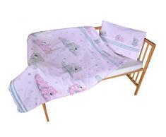 cosing 332 – 019 – 179 Set di biancheria da letto di cotone 2 pezzi bambino – Orso con sciarpa, Rosa