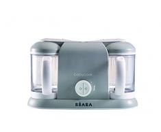Béaba Babycook Duo Robot da Cucina 4-in-1 Frullatore, Dispositivo di Cottura e Vaporiera, Cottura a Vapora in 15 Minuti, Alimenti Preparati per Neonati e Bambini, Capacità XXL 2 x 200 ml, Grigio