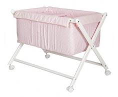 babyline talpa – Mini culla di forbici in legno, Unisex, colore: Rosa E Bianco