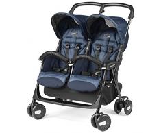 Peg Perego Aria Shopper Twin Passeggino Gemellare Compatto, Indigo