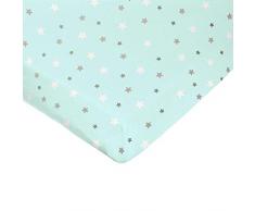 DOMIVA - Lenzuolo con angoli, motivo stelle, 70 x 140 cm, colore: Verde