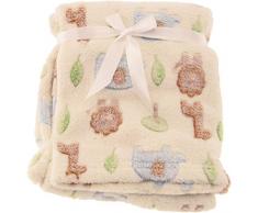 Bieco 38320173 Copertina per bebè Zoo, circa 75 x 90 cm, multicolore