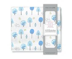 SwaddleDesigns - Coperta in mussola di cotone, taglia XL, colore: Blu foresta